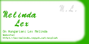 melinda lex business card